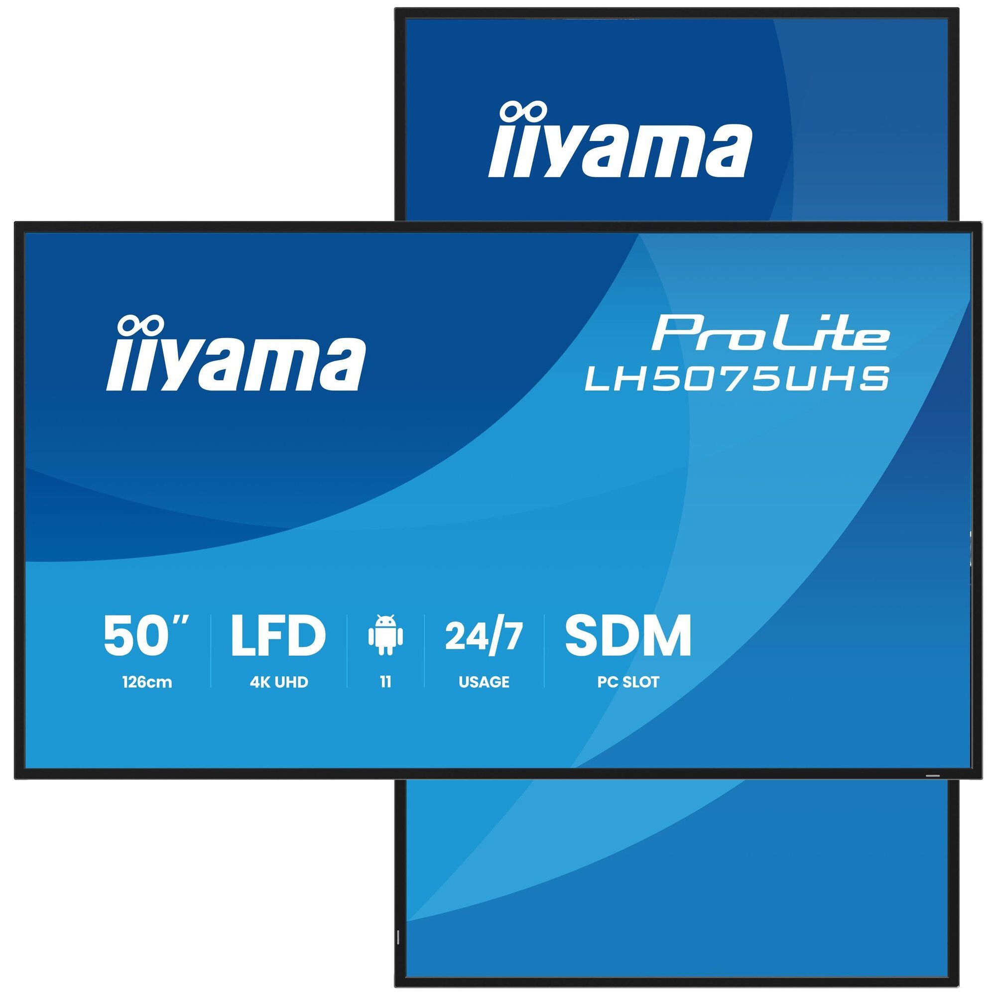 iiyama ProLite LH5075UHS-B2AG - 50" LED Backlit LCD Display - Digital Signage with Built-in Media Player, PC Card Slot - 4K UHD (2160p) 3840 x 2160 - Black Matte Frame