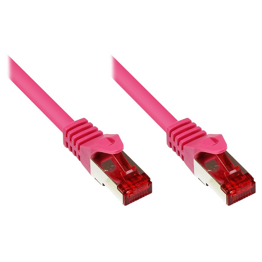Alcasa Cat6 S/FTP Network Cable, 10m, Magenta