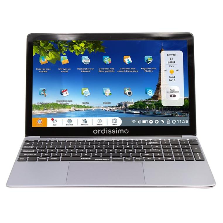 Ordissimo Lucie 3 - Pantalla de 15.6 pulgadas, Serie N, N100, 8 GB de RAM, 256 GB SSD, Gris AZERTY