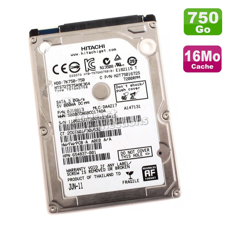 Hitachi 750GB 2.5-inch SATA Travelstar Hard Drive