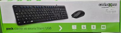 Ensemble clavier et souris filaire USB Cash Axess