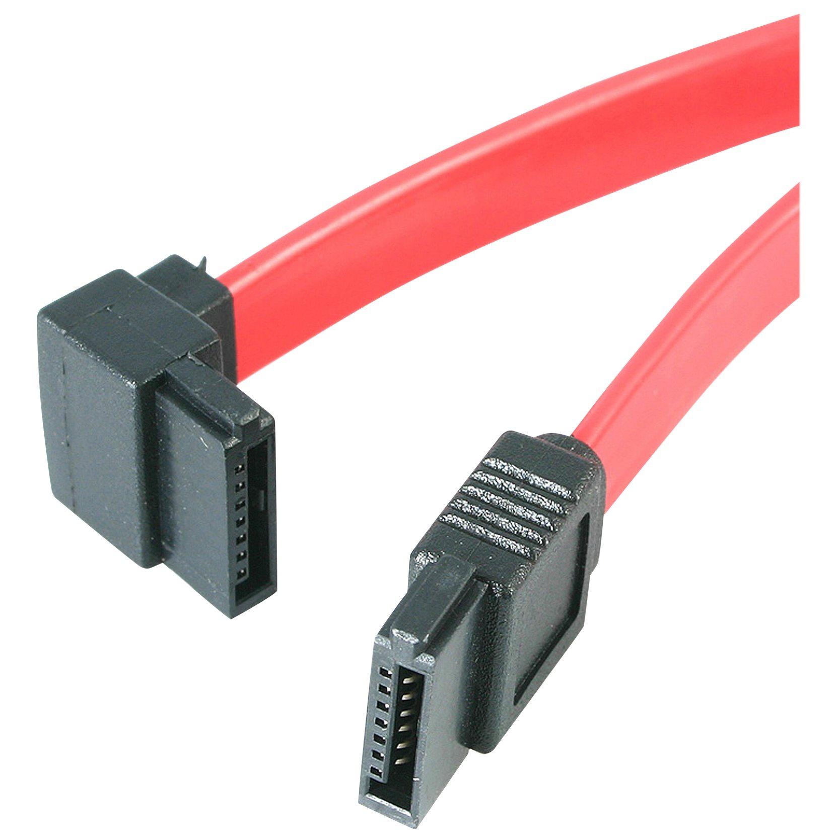 StarTech.com Left-Angle SATA Cable - 46cm Serial ATA Bendy Cable - SATA to SATA 150/300/600 - Red - for P/N: 25S22M2NGFFR, 35S24M2NGFF, CFAST2SAT25, PEXM2SAT32N1