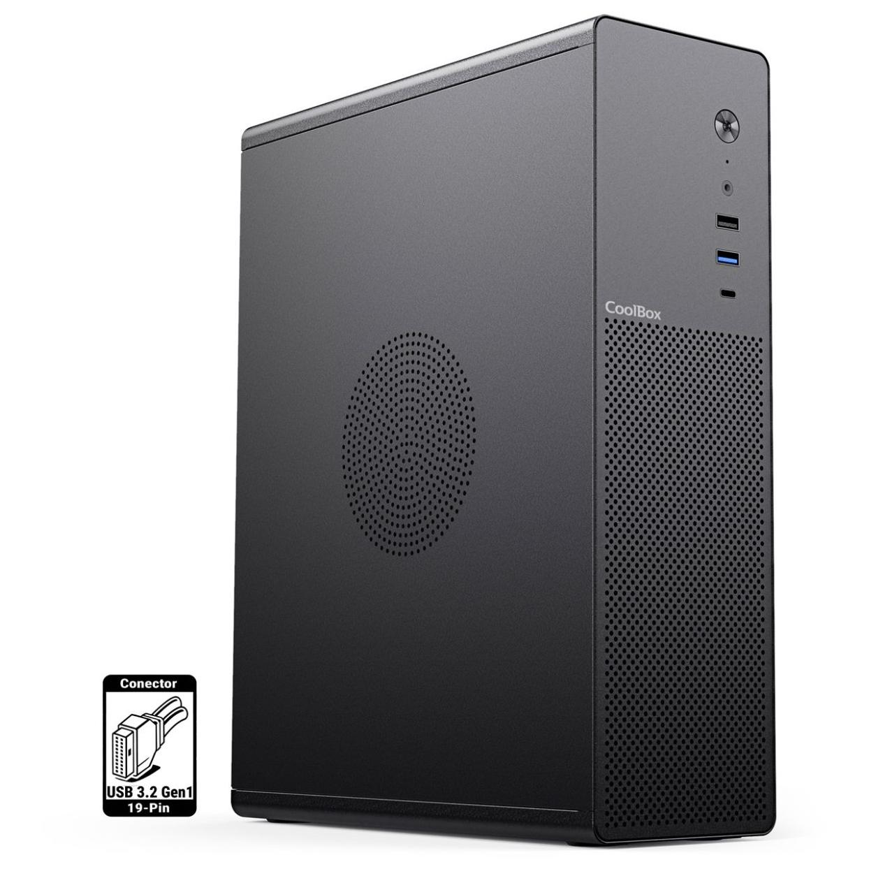 CoolBox Slimline PC Unit, Black