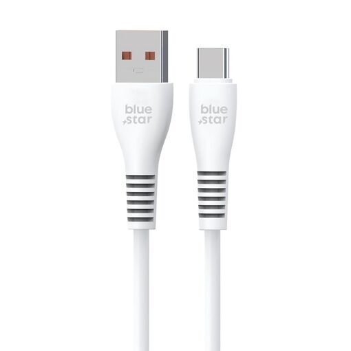Blue Star USB A to USB C Cable, 2A, 1m, White