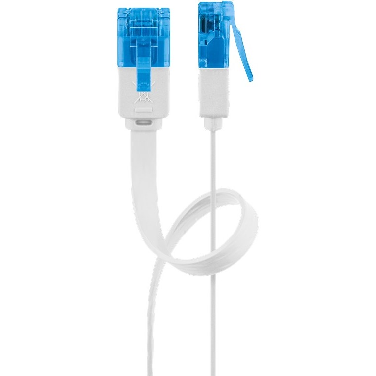 Cable Plano Goobay CAT 6A, U/UTP 10m Blanco Conductor de Cobre (CU)