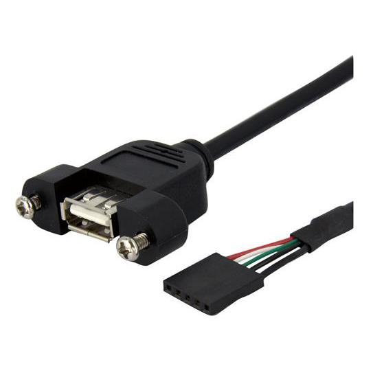 Adaptateur de câble StarTech.com USB 2.0 interne vers externe - Montable sur châssis