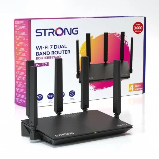 Strong ROUTERBE3600 WiFi 7 Mesh Router - 3600Mbps, Dual Band, 2.5G Ethernet, 5 Antennas
