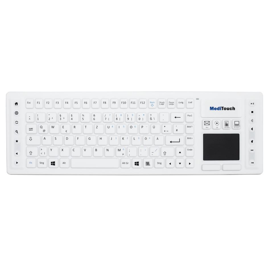 Baaske Medical Wireless RF Keyboard (QWERTY German, White)