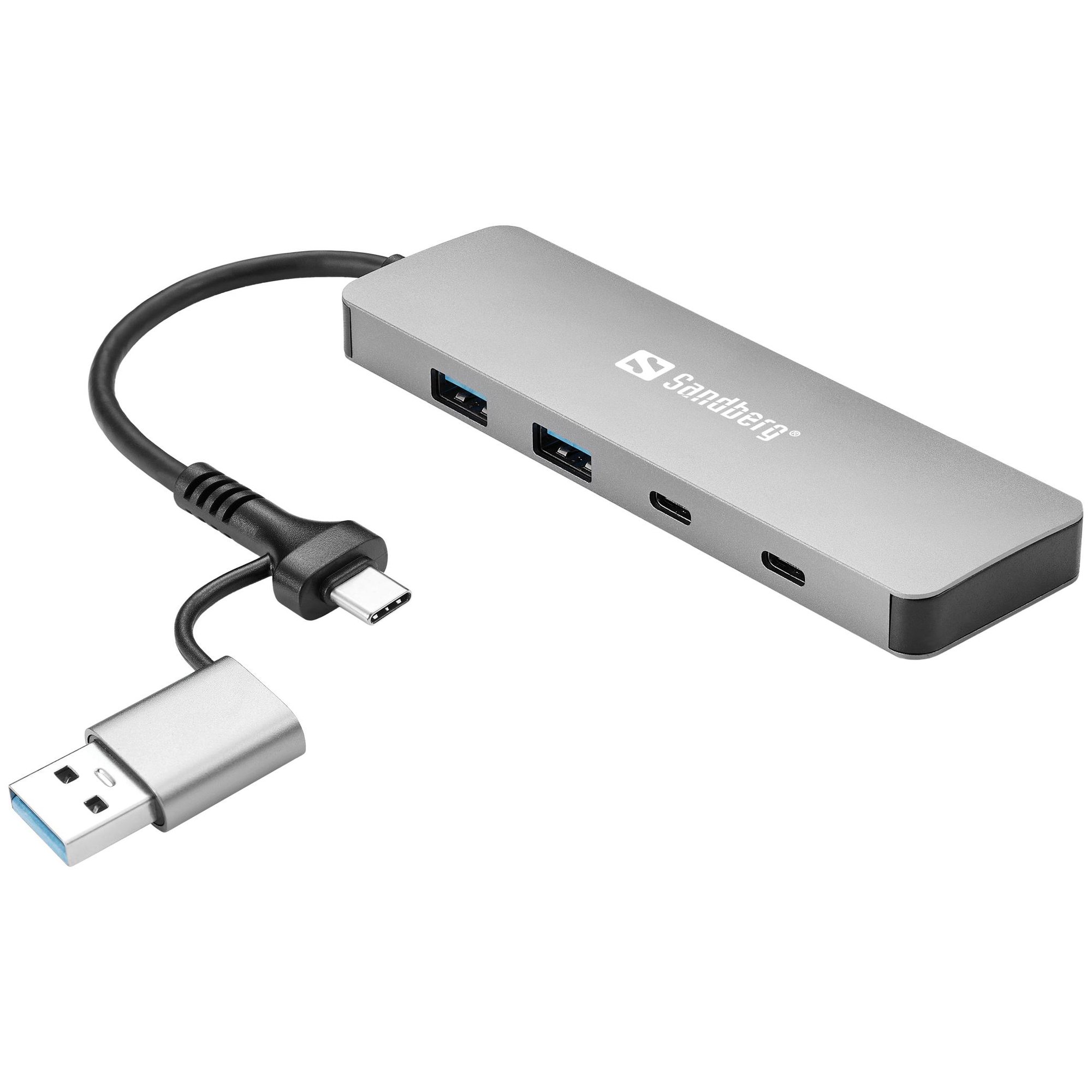 Hub Sandberg USB-C a 2 USB-A + 2 USB-C (USB 3.2 Gen 1, 5000 Mbit/s)