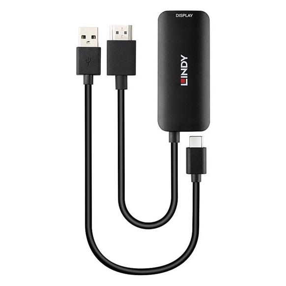 Lindy 20cm USB-C to HDMI Adapter - Black