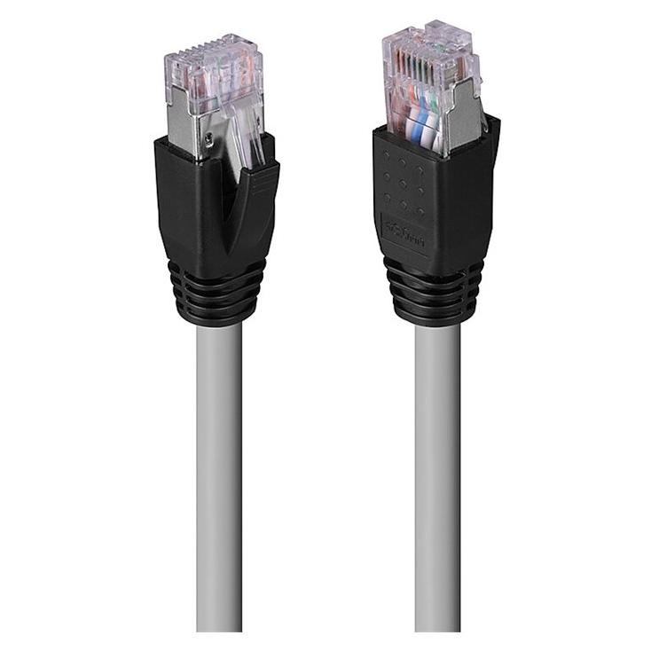 Lindy CAT6a Shielded Twisted Pair Cable, 50m, RJ-45 (M) to RJ-45 (M), 7.6mm, Grey