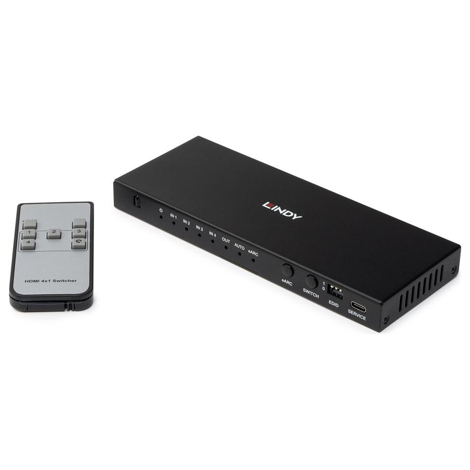 Lindy 8K60 Video/Audio Switcher - 4x HDMI - Desk Model