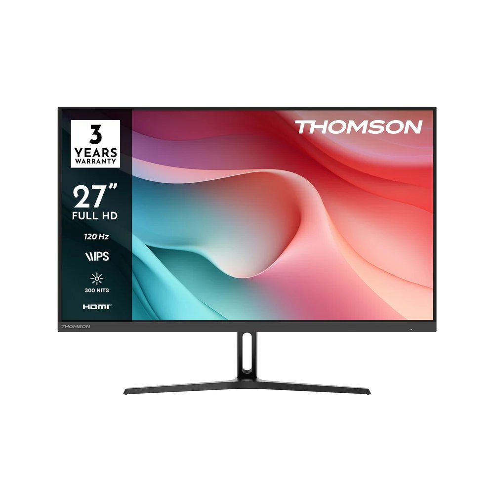 Thomson 27" (69 cm) LED FHD Monitor, 120Hz, IPS Panel, HDR10, HDMI x1, USB 1x, Adaptive Sync, Anti-Glare Screen, M27FB2Y15
