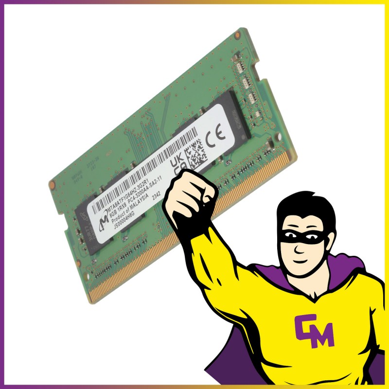 Memoria RAM SODIMM Micron DDR4 de 8 GB y 3200 MHz (MTA8ATF1G64HZ-3G2R1)