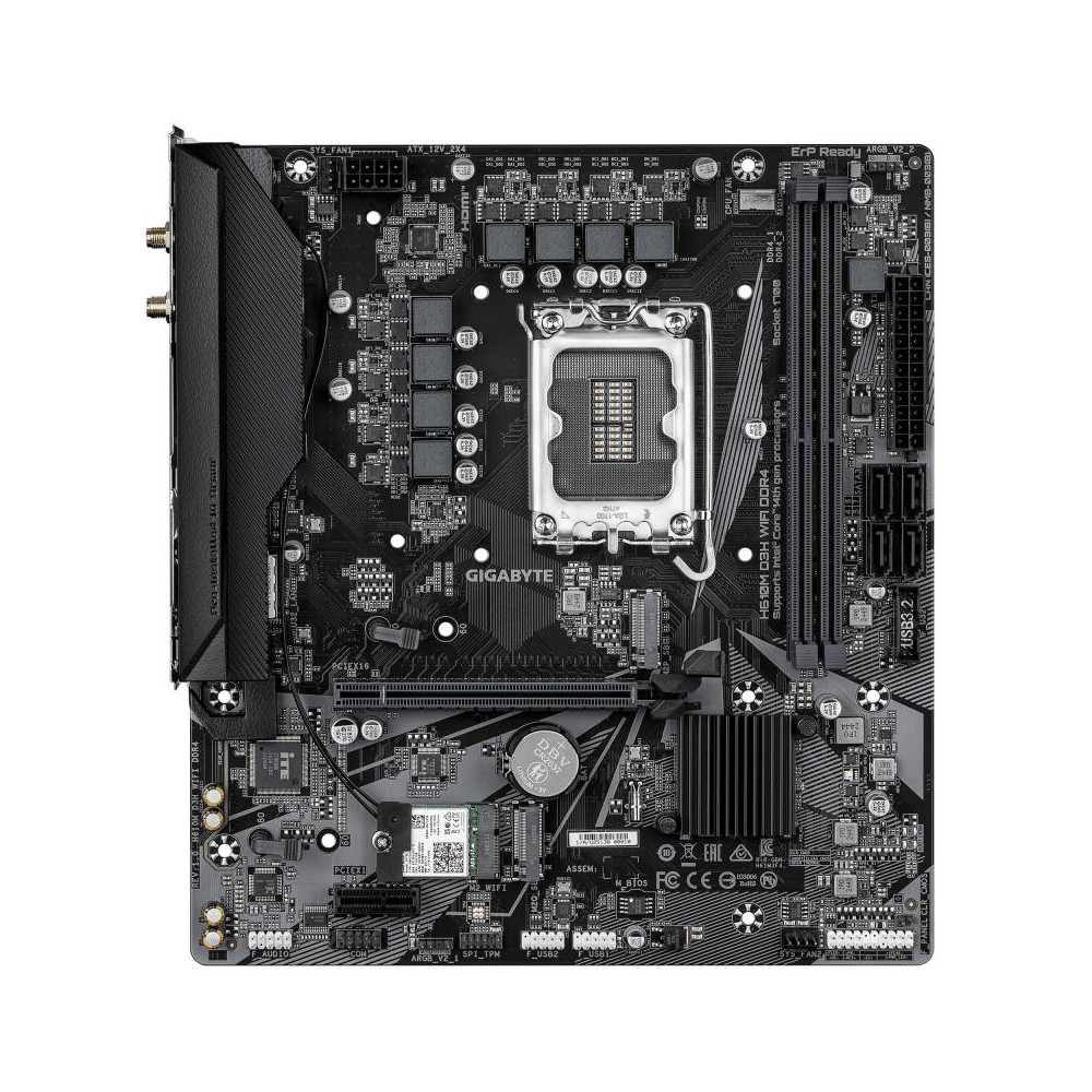 Gigabyte H610M D3H Micro ATX Motherboard - LGA1700, Wi-Fi 5, 2x M.2