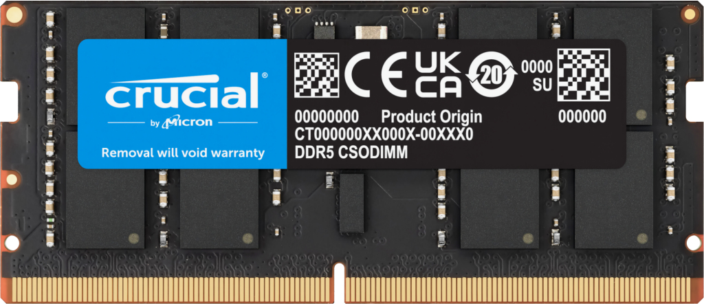 Crucial CT24G64C52CS5 24GB DDR5 Memory Module (1x24GB, 6400MTs, 262-pin SO-DIMM)
