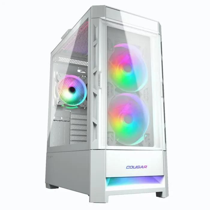 Caja de PC de juego Cougar DUOFACE RGB Blanco - 2 ventiladores ARGB de 140 mm + 1 ventilador ARGB de 120 mm