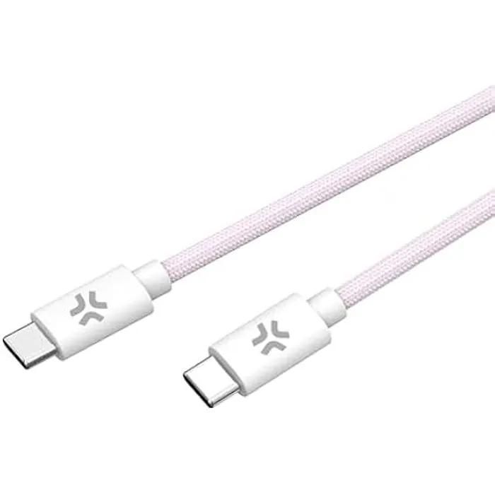 Cable Cellys USB-C - Rosa - 1,5 m - Carga rápida hasta 100 W - Compatible con iPhone 15