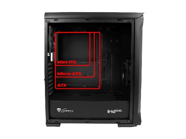 Natec Genesis IRID 505 Midi Tower Black (NPC-1517)