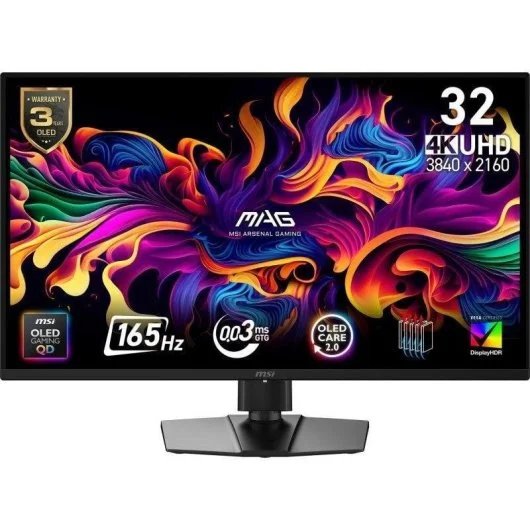 Monitor de juego MSI MAG 322UP QD-OLED de 31,5'' 4K 165Hz Negro