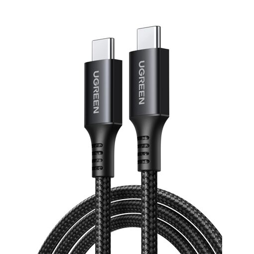 Câble UGREEN USB-C vers USB-C 1 m, 60 W PD, tressé en nylon noir/gris