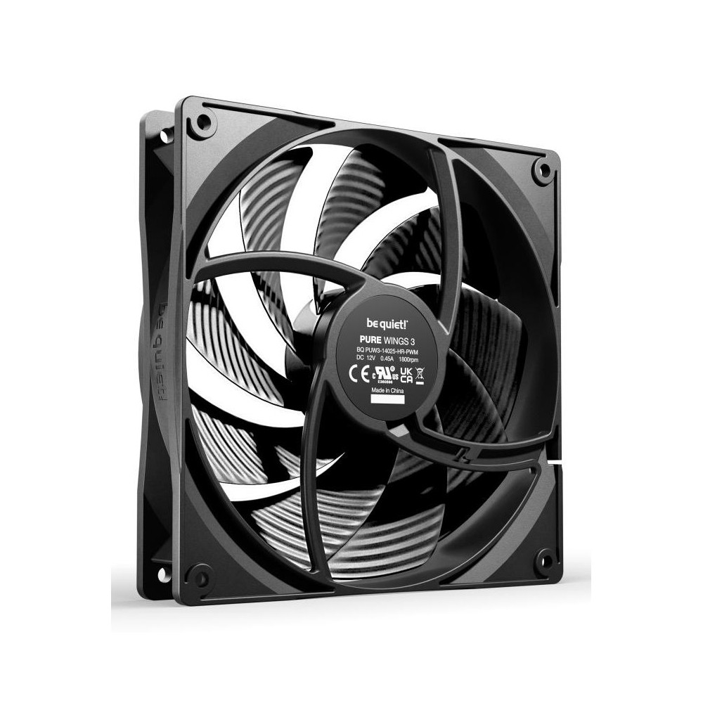 be quiet! Pure Wings 3 140mm PWM High-Speed Fan - 3 Pack, 1800 RPM, Black