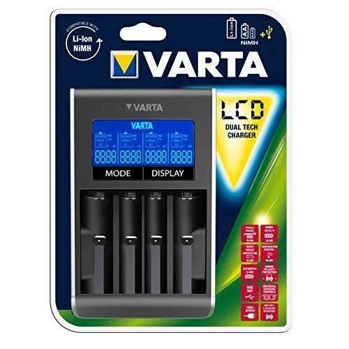 Cargador Varta Dual Tech LCD Negro