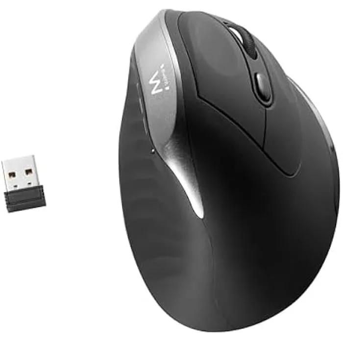 Ewent Wireless Vertical Ergonomic Mouse - 800/1200/2400 DPI - 6 Controls - Green