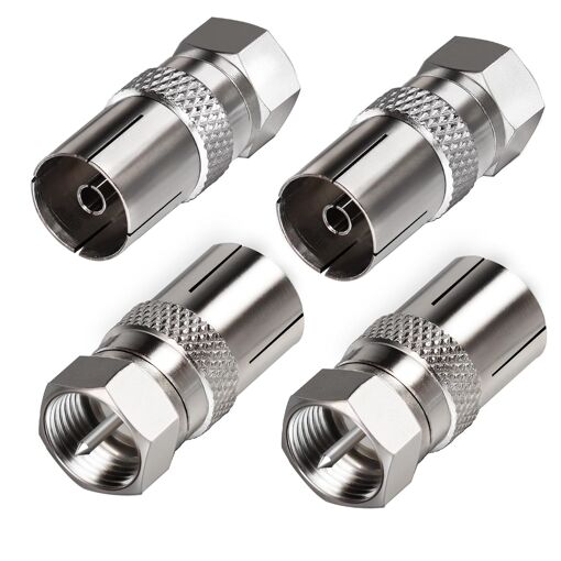 Conector de antena TV - Adaptador macho a hembra F