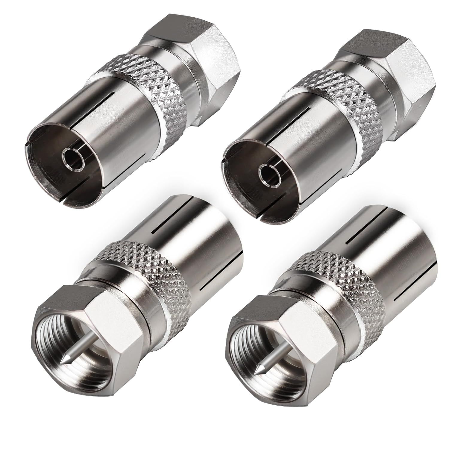 Conector de antena TV - Adaptador macho a hembra F