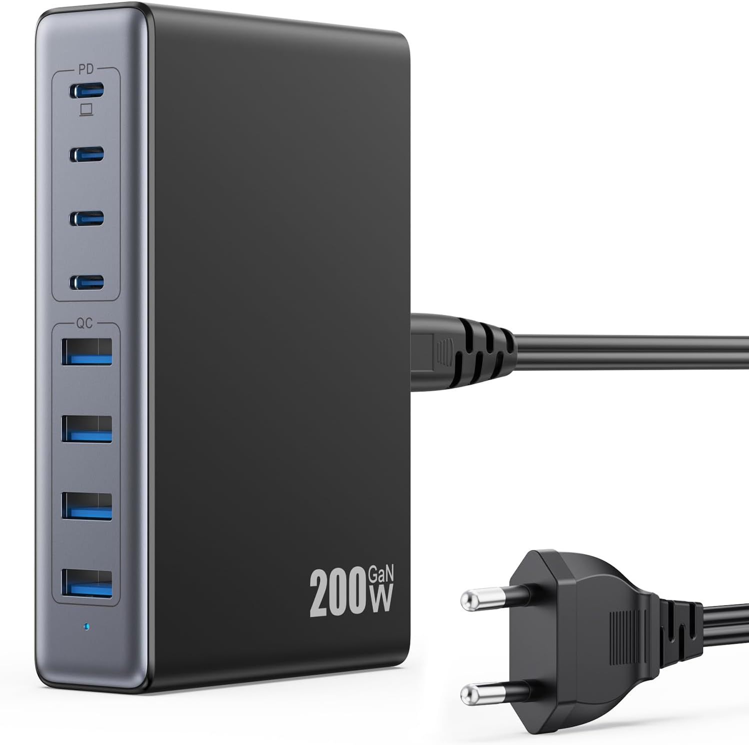 200W USB-C Charger (8-Port) - GaN III, QC4.0+, PD 65W