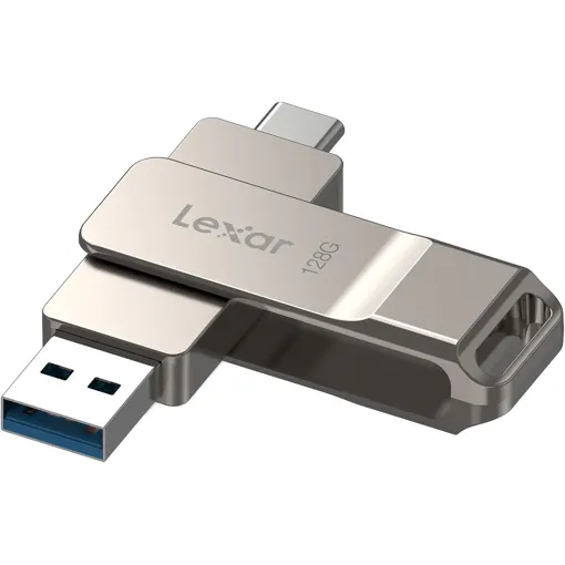 D40E 128GB Dual USB 3.2 Gen 1 Type-C Jump Drive, Metal Body, Rotating Design, Compatible with iPhone 17