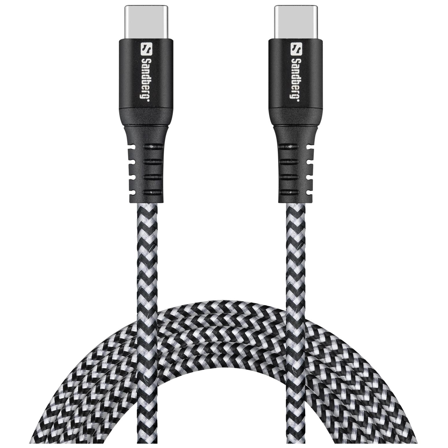 Sandberg 441-67 USB Cable, 2.0, 2m, USB C, Black and White