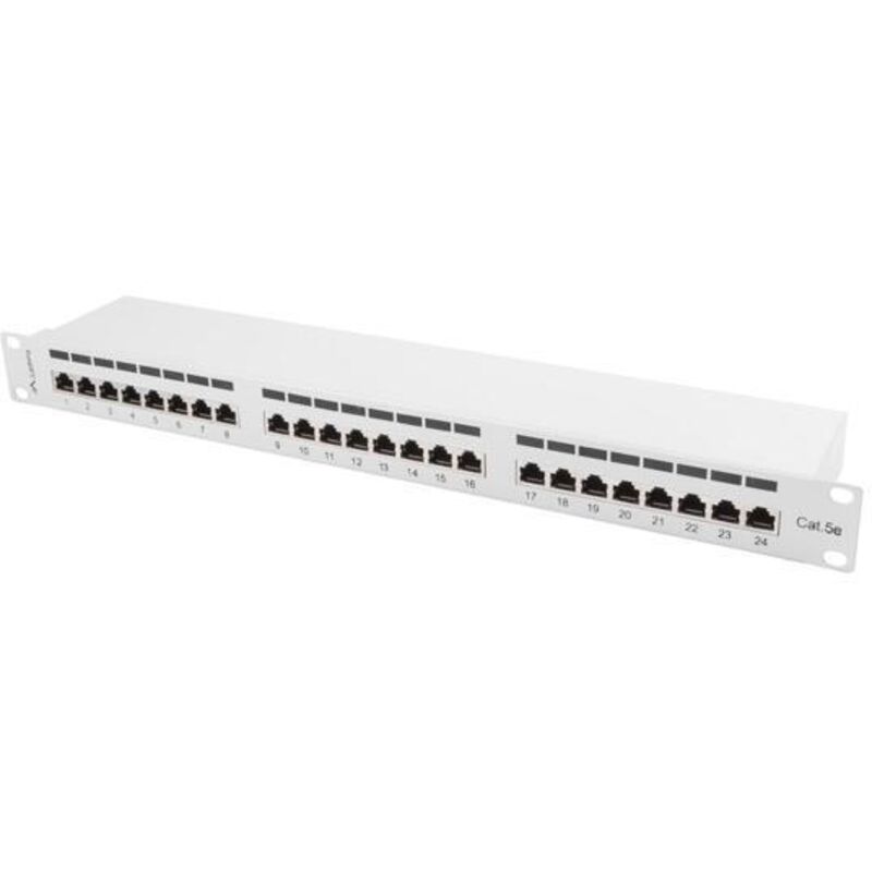 Lanberg 24-Port RJ-45 Cat 5e Patch Panel, Gray