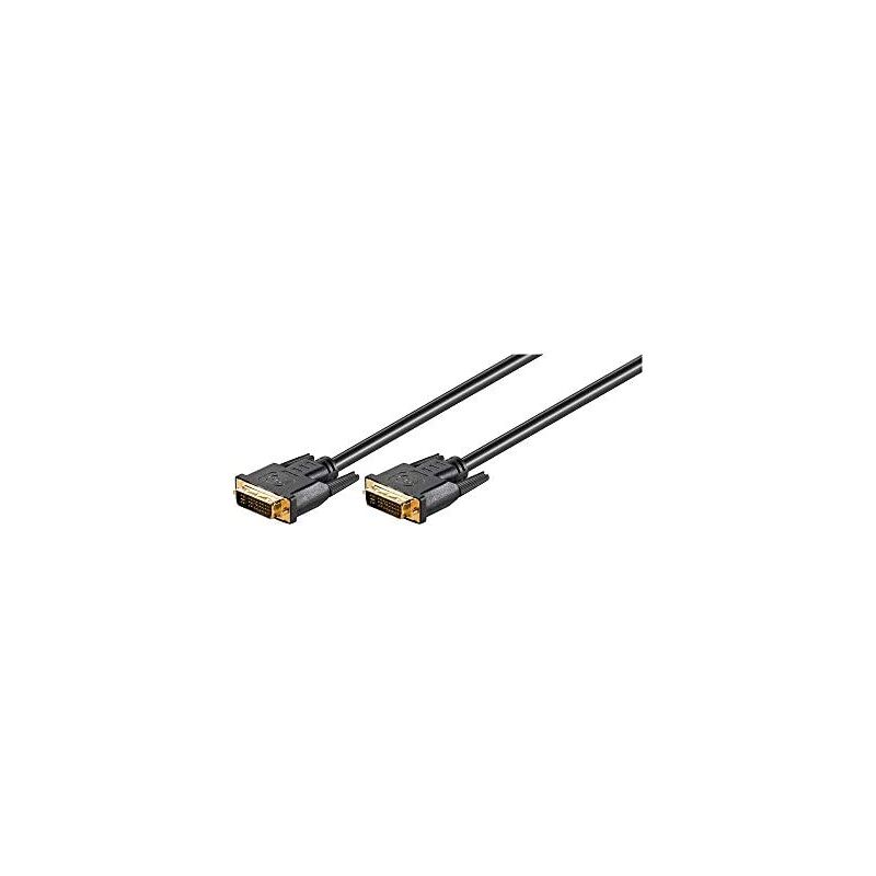 Goobay Microconnect Ic-69208 - Double-Shrouded DVI Cable, Black