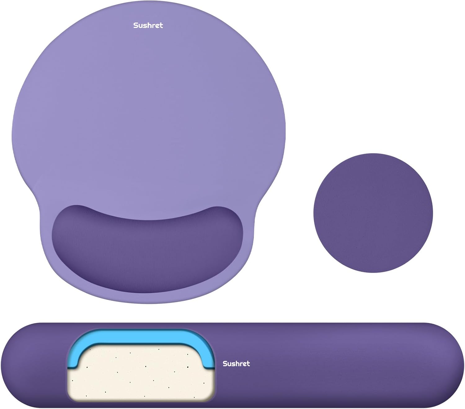 Ergonomic 3-in-1 Keyboard Wrist Rest and Mouse Pad by Synergia Serenity
