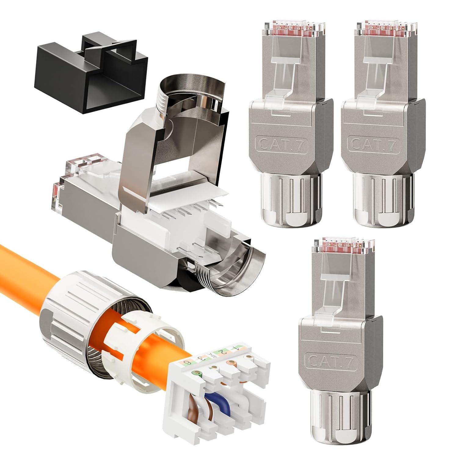 Conectador RJ45 sin herramientas de SYNERGIA SERENITE x4, Cat7/Cat6A para instalación de 10 Gbps