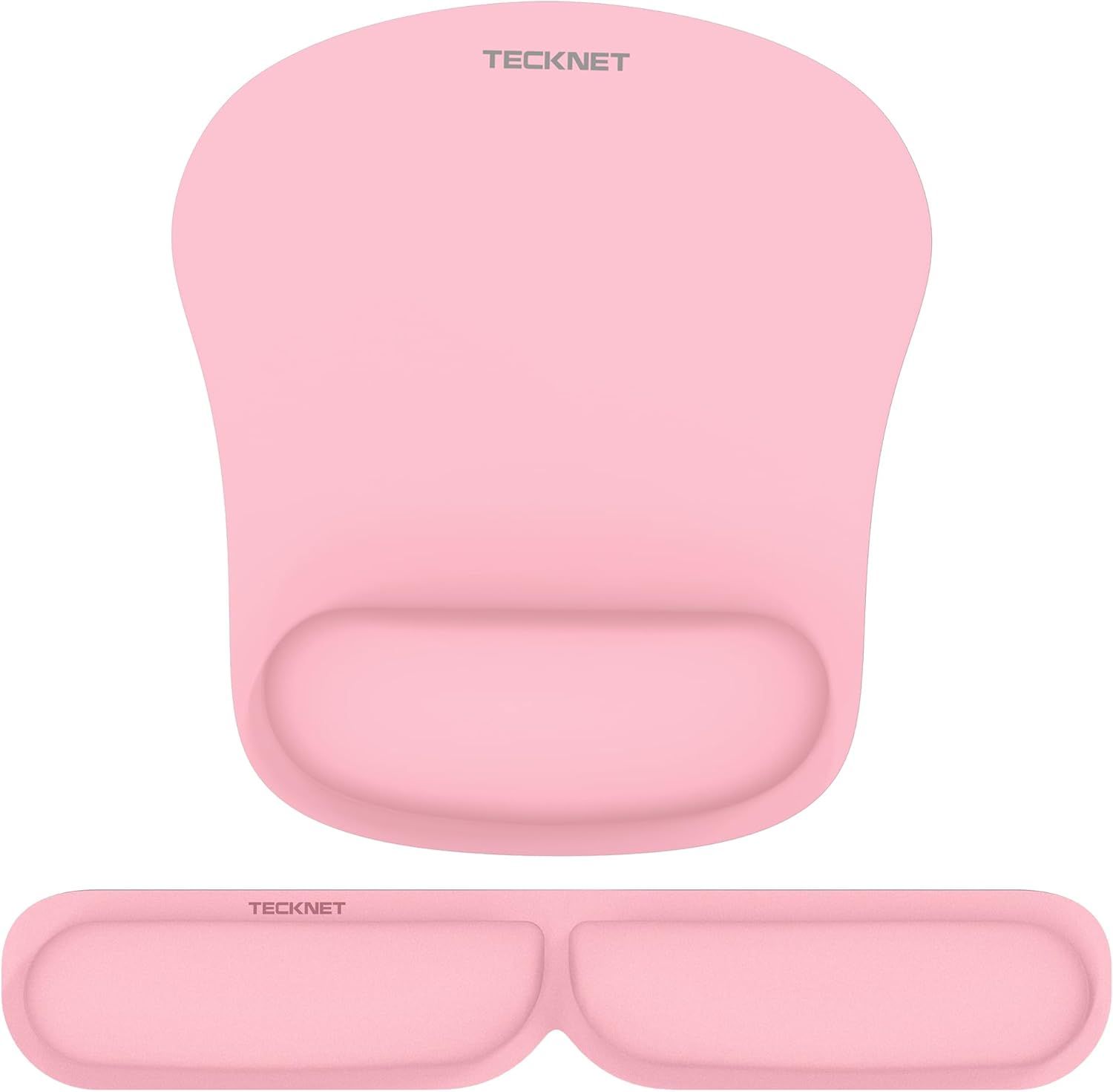 Ergonomic Mouse Pad and Keyboard Wrist Rest, Memory Foam for Office Computer Gamer, Slip-Resistant, Waterproof, Foldable Flexibility - Pink