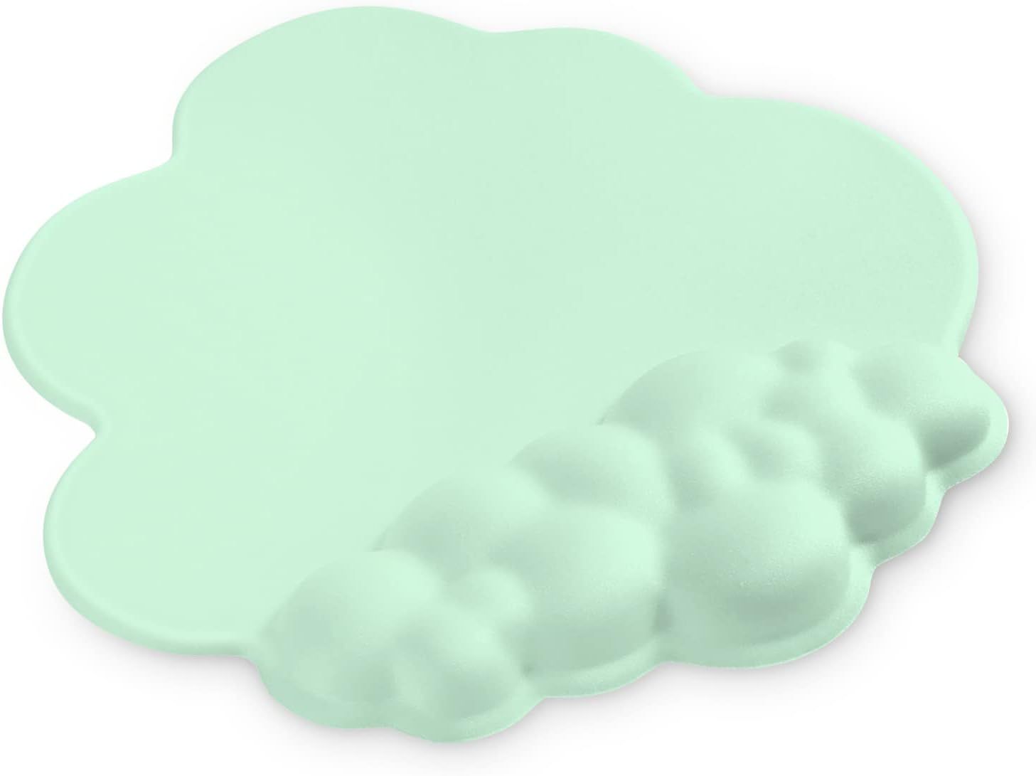 Cloud Support Mouse Pad with Wrist Rest, Ergonomic Desk Accessory for Gaming and Office Use - Light Green