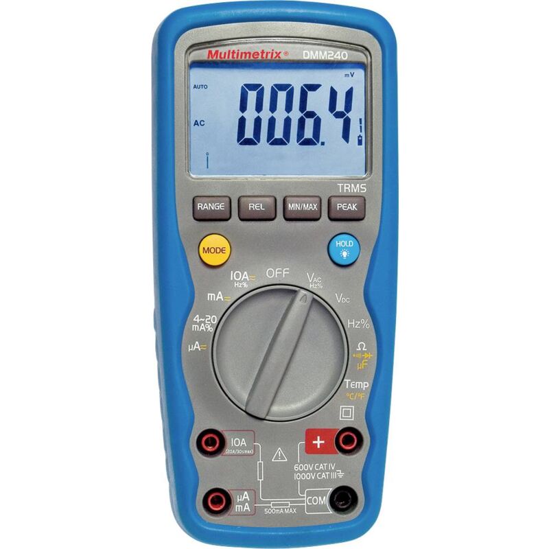 Multimetrix DMM 240 Digital Multimeter, Waterproof (IP67) CAT III 1000V, CAT IV 600V, 40,000-Count Display