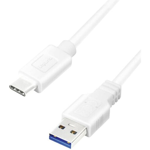 Câble USB 3.2 Gen1 (USB 3.0) LogiLink, mâle A vers C, 3 m blanc