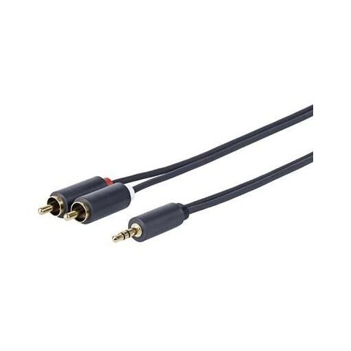 Cable de audio VivoLink 5 m, 3,5 mm a 2 x RCA, negro