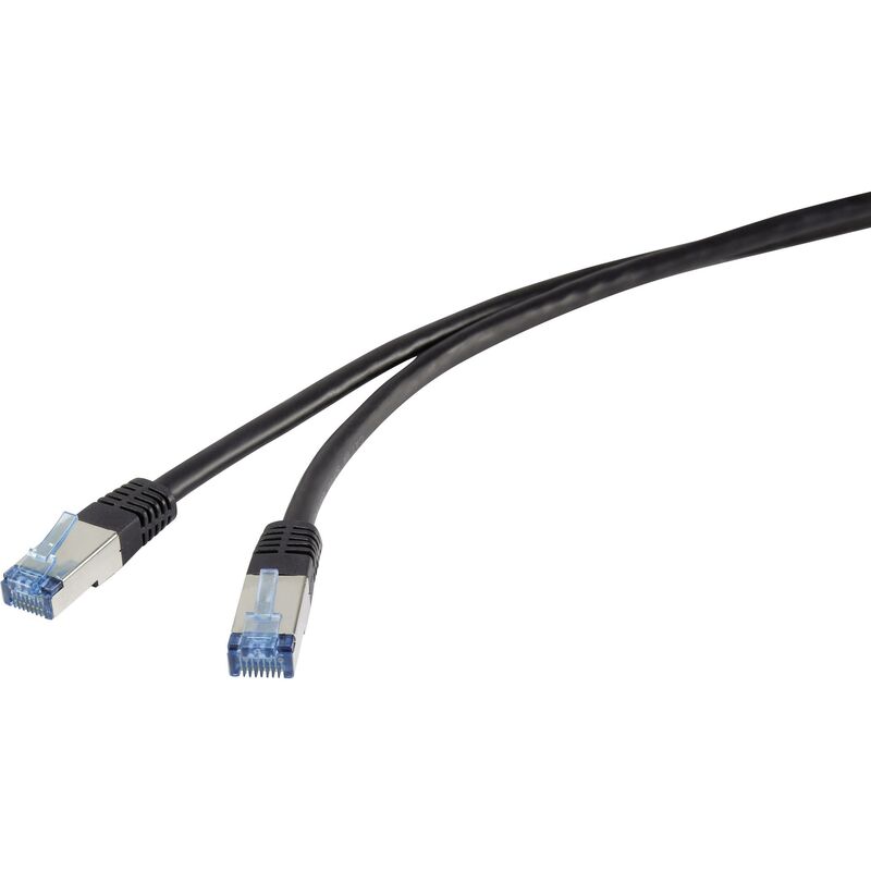 Renkforce RF-4673684 RJ45 Network Cable, Cat 6a S/FTP 3.0m UV Resistant Black, 1 Piece(s) Y286152