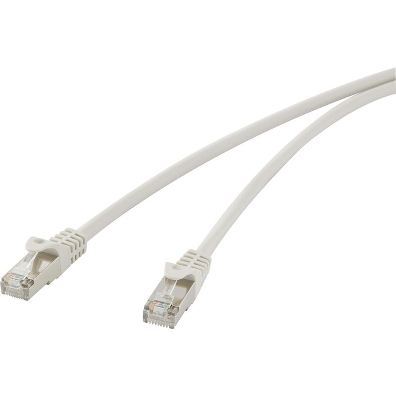 Renkforce RJ45 Network Cable, Cat 5e Patch Cable 0.25m Gray with Locking Nut 1 Piece(s) A474152