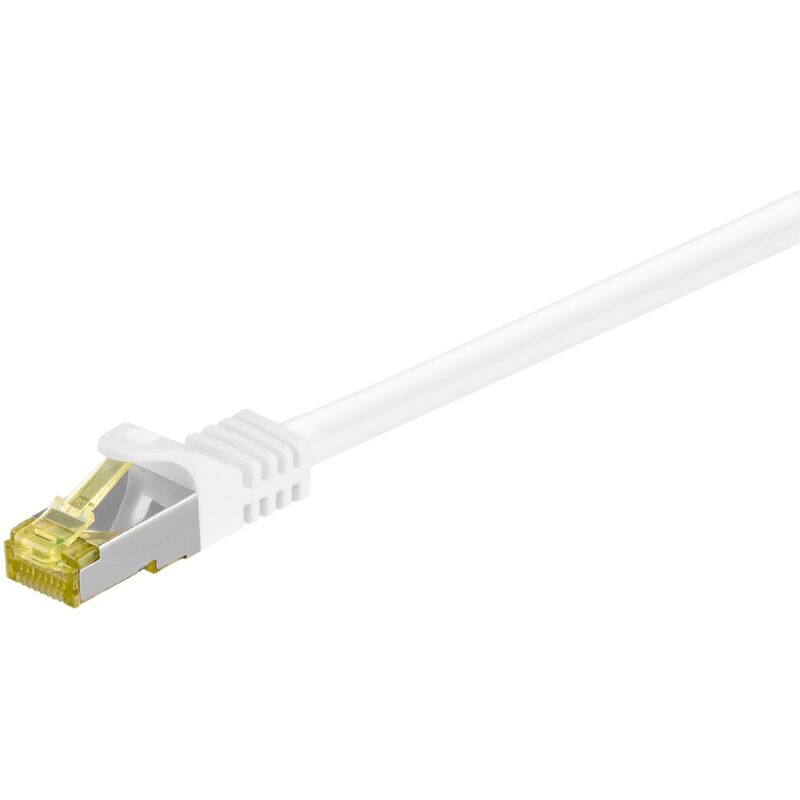 Goobay RJ45 Patch Cable, Cat 6a S/FTP (PiMF), 500 MHz, with Raw Cat 7 Cable, White, Halogen-Free LSZH Cable Jacket, Copper, RJ45 Connector (Cat 6a), 20m