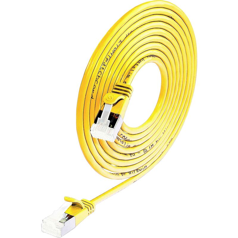 PCE Wirewin Cat 6a RJ45 Network Cable, 1.00m Yellow