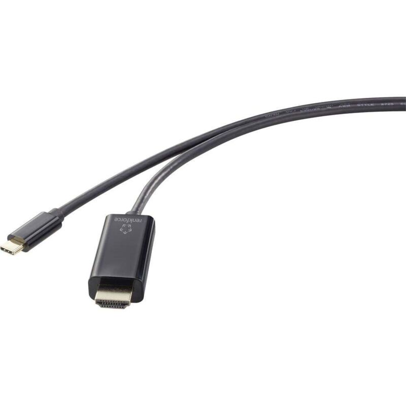 Renkforce USB-C to HDMI Adapter Cable, 0.5m, Black, 4K @ 60Hz, RF-4531590 - A834032