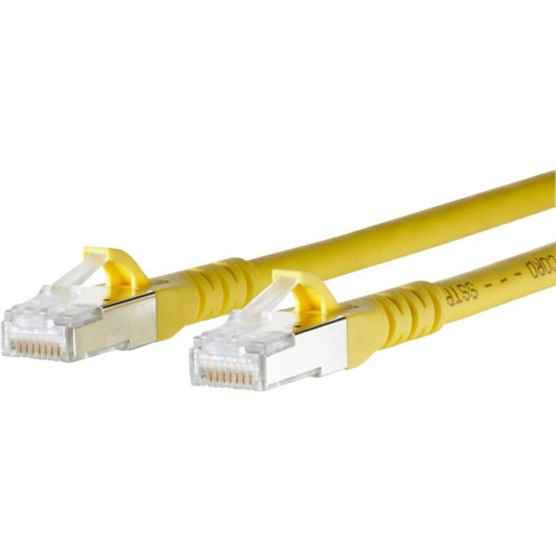 Cable de red Metz Connect Cat 6a S/FTP, 2.0 m amarillo con pinza de empalme