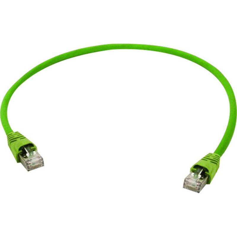 Telegärtner SF/UTP Cat 5 Network Cable, Yellow-Green, 1.00m, RJ45 Male, 1 pc(s)