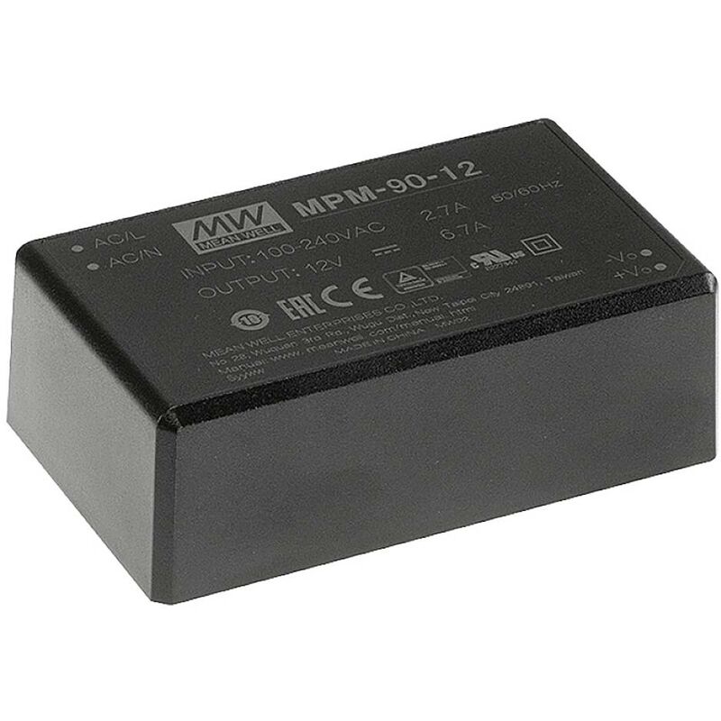 MPM-90-48 CA/CC Power Supply for Printed Circuits - 48V/DC, 90.2W